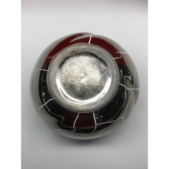 Vintage Cracked Metallic Bronze Copper Trinket Candle Holder Decorative - Picture 6 of 11